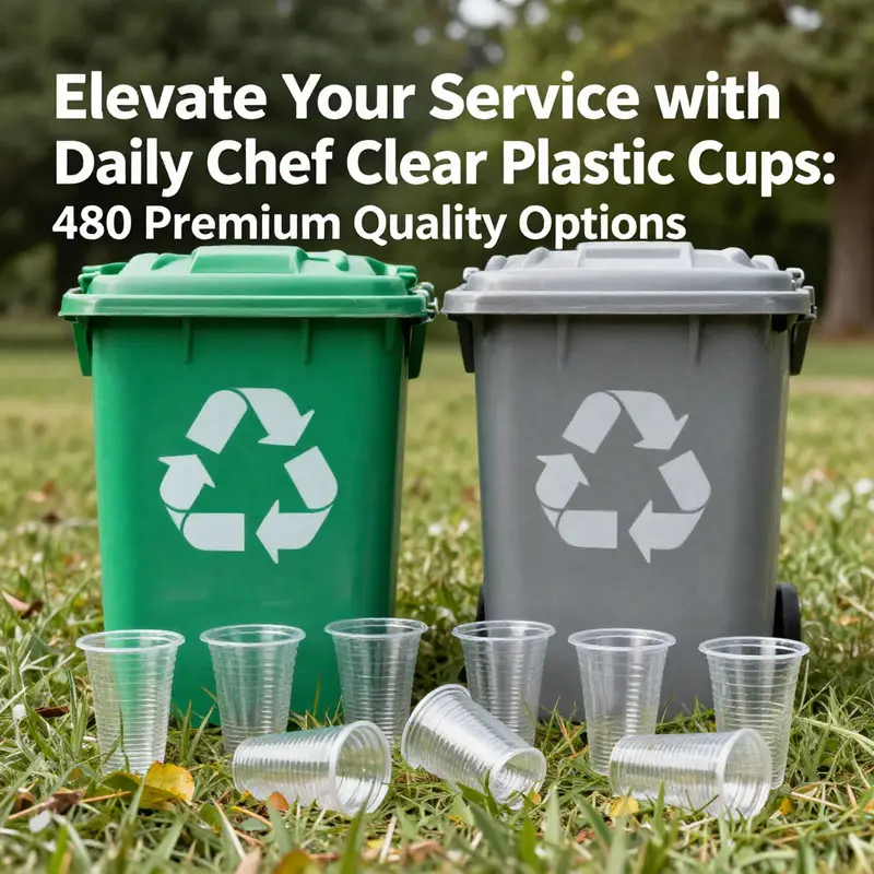 Daily Chef Clear Plastic Cups highlight their shatter-resistant design, perfect for vibrant events.