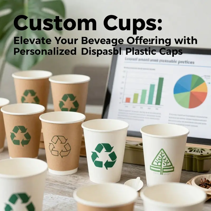 Different types of personalized disposable plastic cups highlighting safety features and material standards.