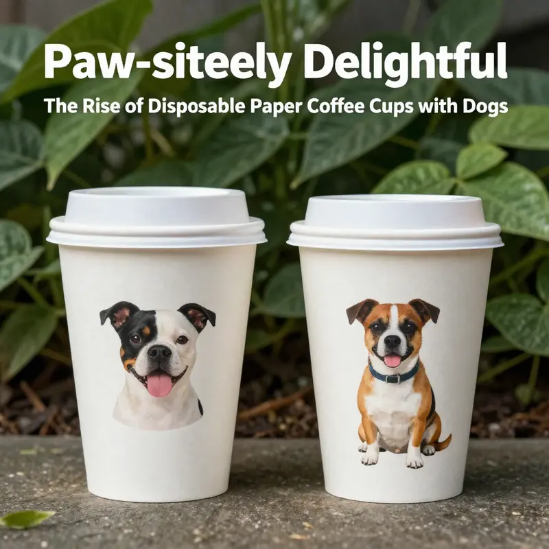 A vibrant cup design featuring various dog breeds, showcasing the playful side of pet culture.