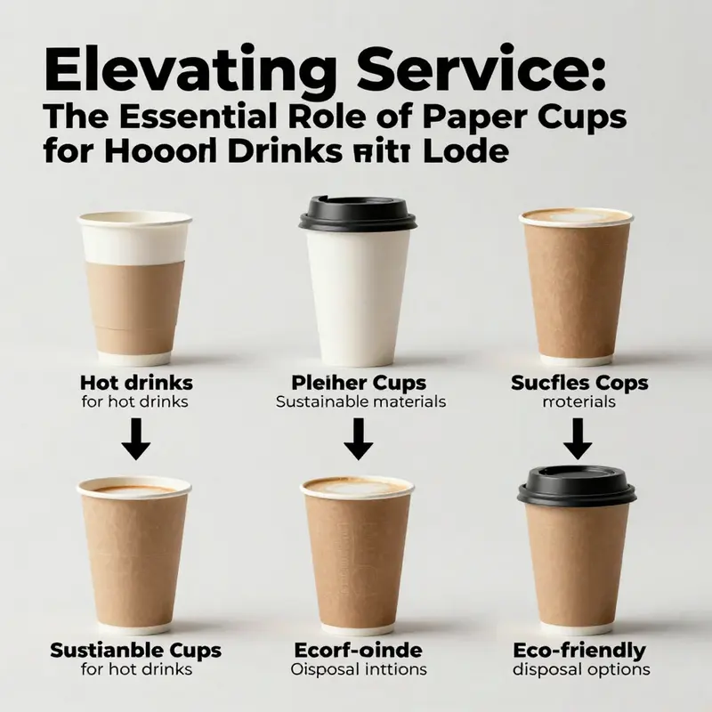 A diverse selection of paper cups for hot drinks, highlighting their practicality and eco-friendly features.