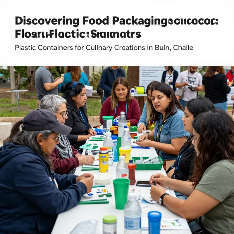 A vibrant market scene featuring diverse plastic containers ideal for food storage, attracting potential buyers from local culinary establishments.