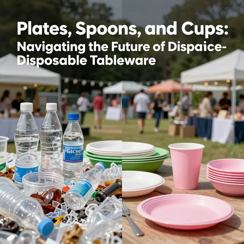 Contrasting the environmental consequences of plastic waste with sustainable practices in disposable dining.