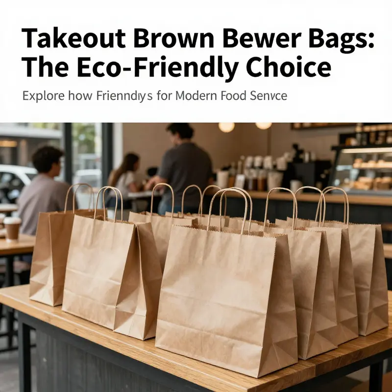 A vibrant cafe featuring takeout brown paper bags, symbolizing their appeal in the food service industry.
