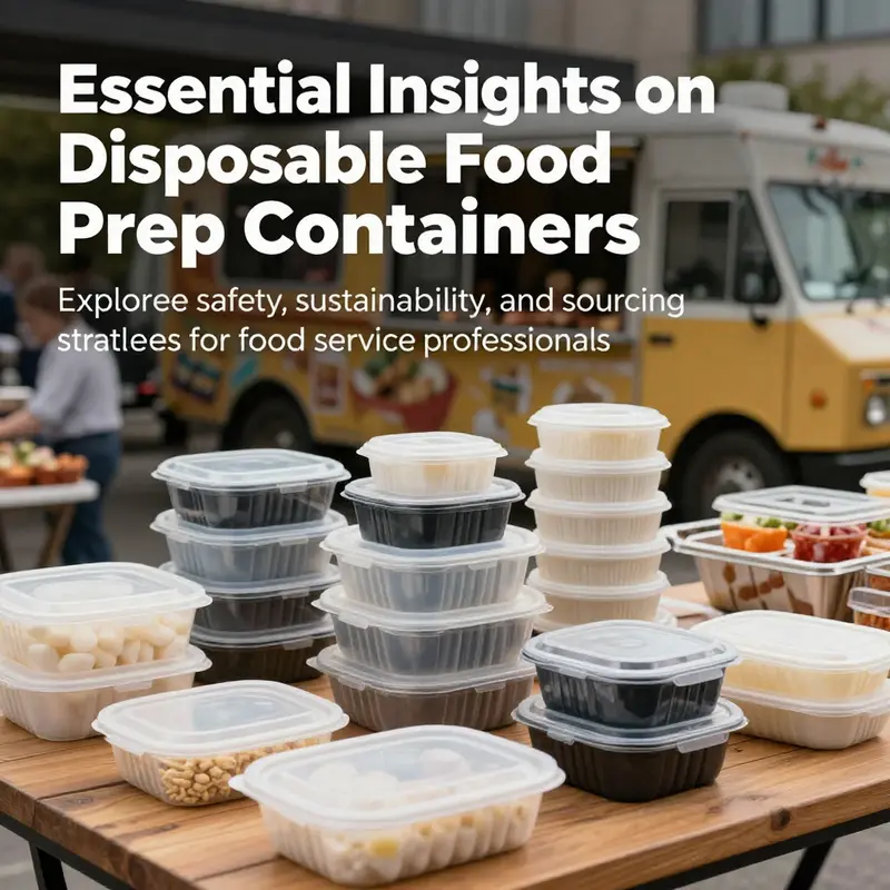 A vibrant scene showcasing disposable food prep containers used in different food service environments.