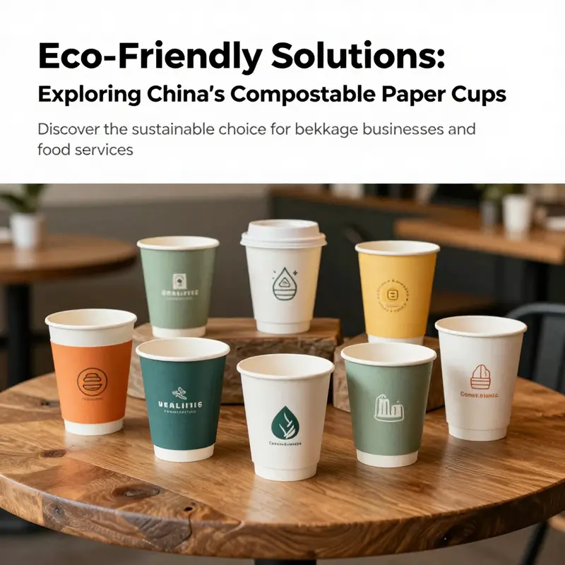 A beautifully arranged collection of compostable paper cups designed for various beverages, highlighting their aesthetic appeal and sustainability.