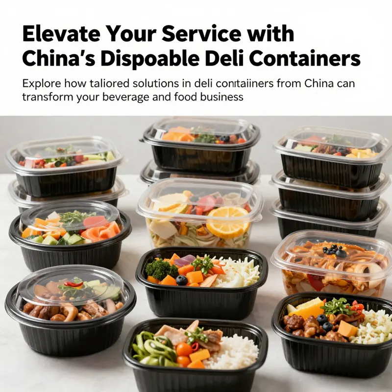 An appealing assortment of disposable deli containers with various food items, illustrating their practical use in food service.