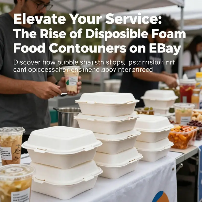 An engaging scene from an outdoor event featuring food stalls using disposable foam food containers, highlighting their application in food service.