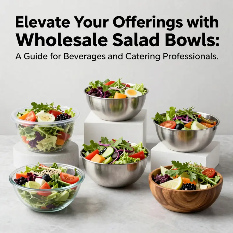 An assortment of salad bowls made from different materials, showcasing versatility for wholesale buyers.