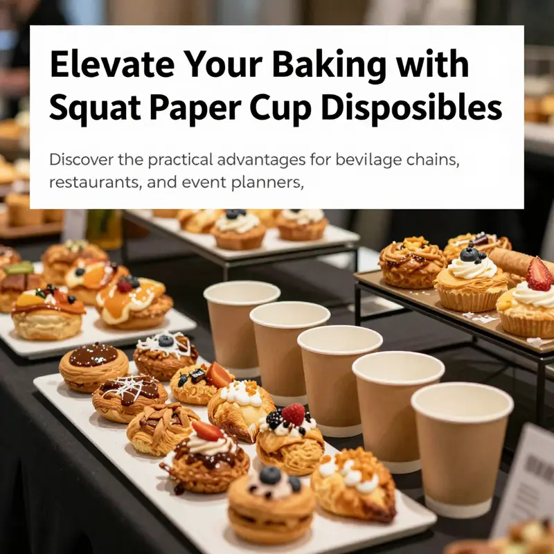Exquisite display of baked items in squat paper cups, demonstrating their appeal at an upscale event.