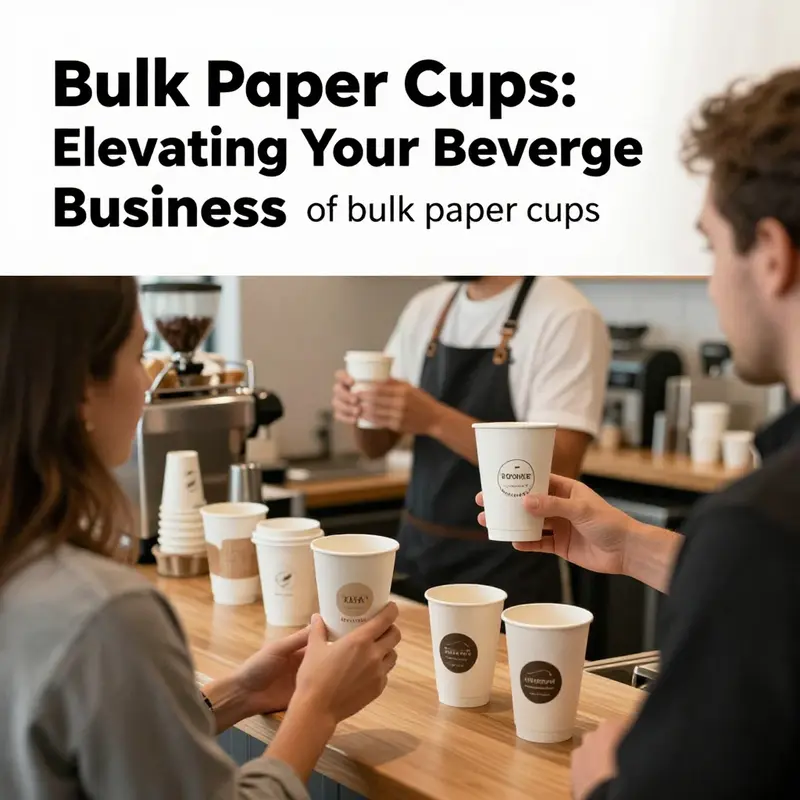 Baristas serving customers at a café with eye-catching, branded paper cups.