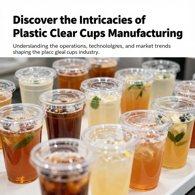 A collection of clear plastic cups filled with drinks, exemplifying the products available in the beverage sector.