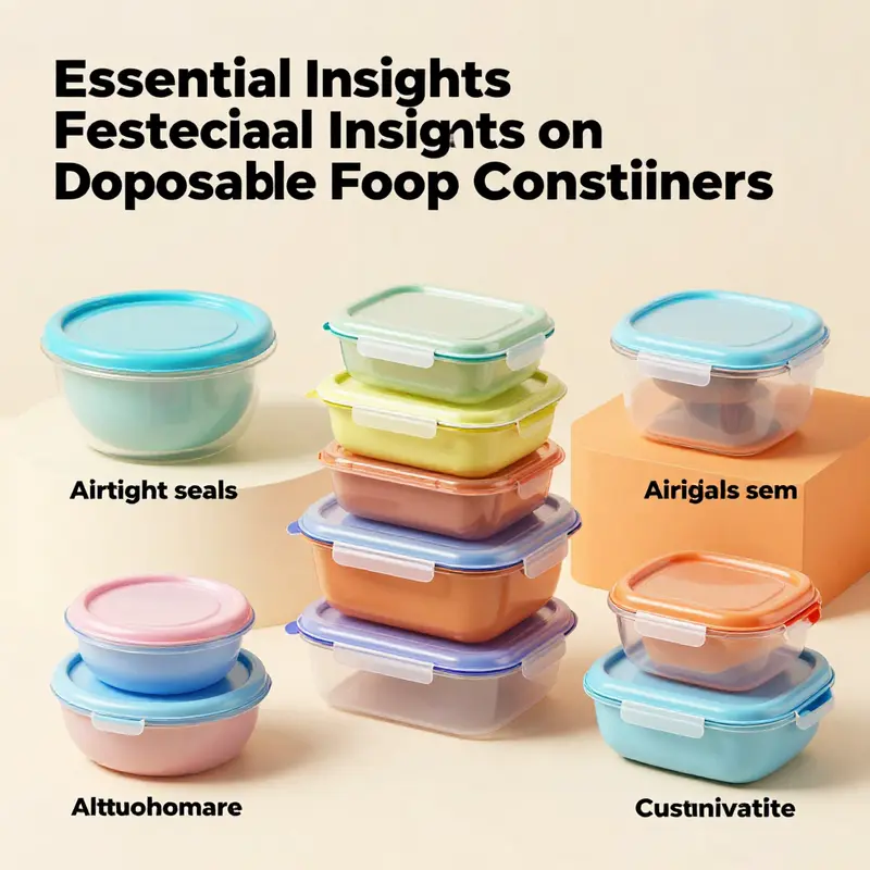 Diverse materials used in disposable food prep containers emphasizing safety and sustainability.