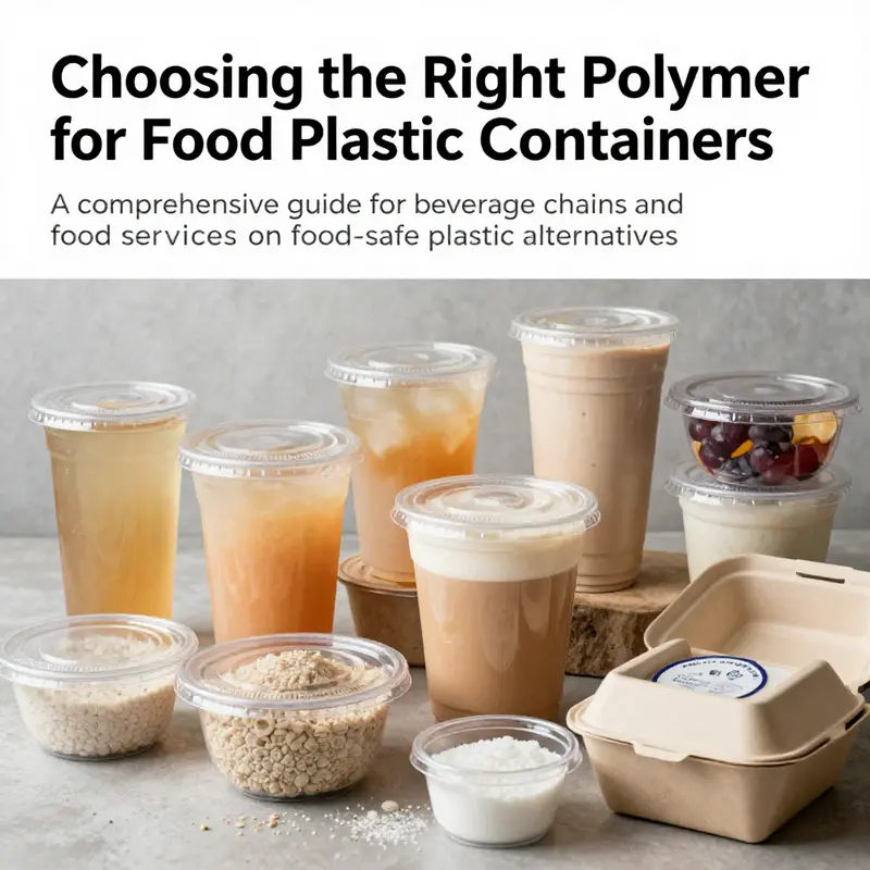 A diverse arrangement of food plastic containers, showcasing types like bubble tea cups and takeout boxes, made from various polymers.