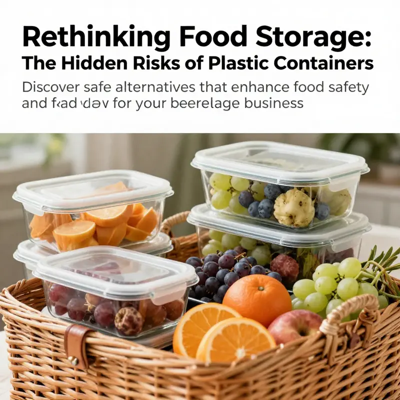 A picnic basket filled with food in glass containers representing safe food storage.