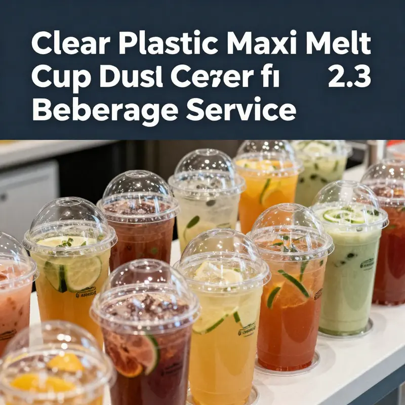 A clear plastic maxi melt cup dust cover elegantly displayed over a delightful beverage.
