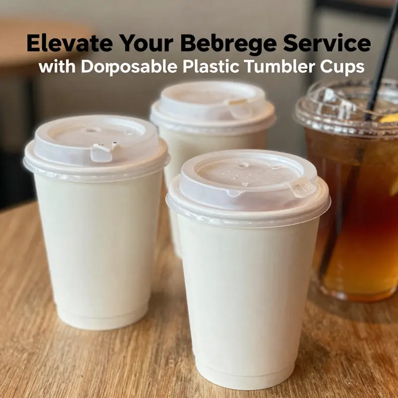 A colorful display of different disposable plastic tumbler cups, ideal for diverse beverage offerings.