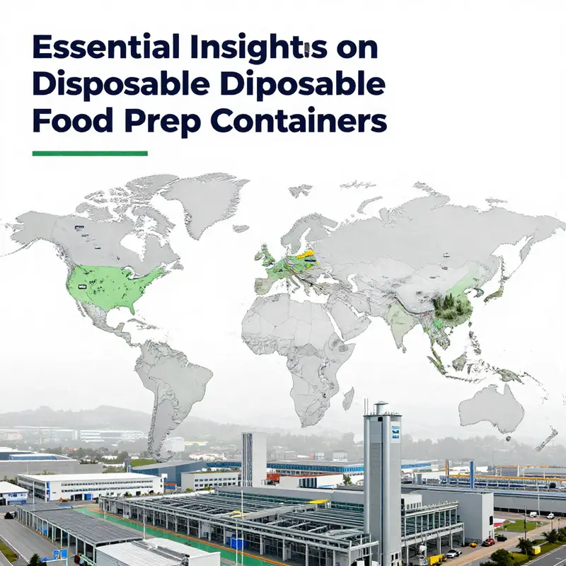 Diverse materials used in disposable food prep containers emphasizing safety and sustainability.