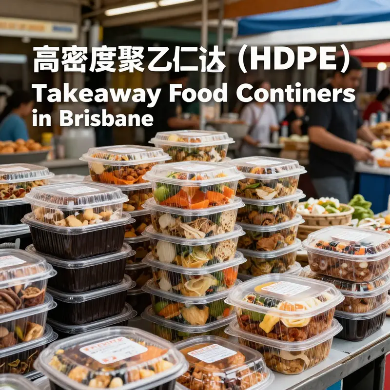 Showcasing the diverse applications of HDPE food containers in Brisbane’s bustling food market.