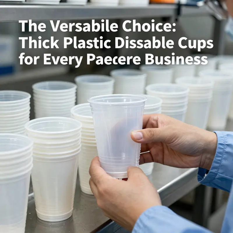 Thick plastic disposable cups proven durable in a bubble tea shop environment.