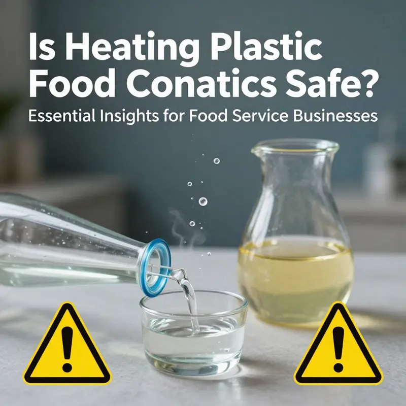 Safety concerns related to heating plastic food containers, detailing different types of plastics.