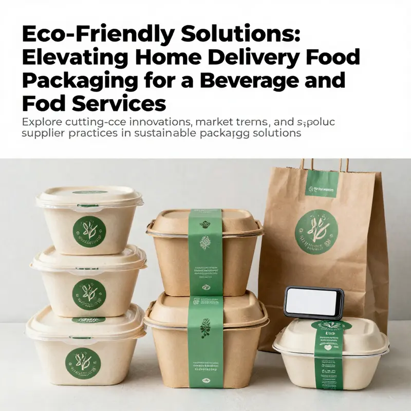 A colorful array of eco-friendly food packaging options showcasing sustainability and innovation for home delivery.