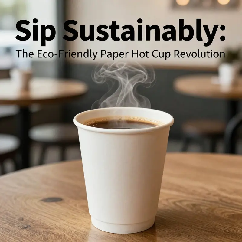 A variety of eco-friendly paper hot cups made from sustainable materials, illustrating their commitment to renewable resources.