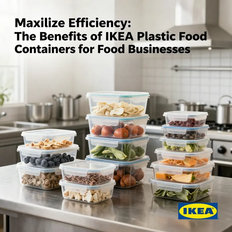 Diverse designs and materials of IKEA 365+ plastic food containers showcase their suitability for food storage.