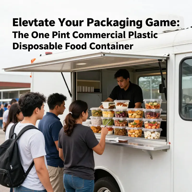 Key features of the one pint container showcased with food items, highlighting transparency and usability.