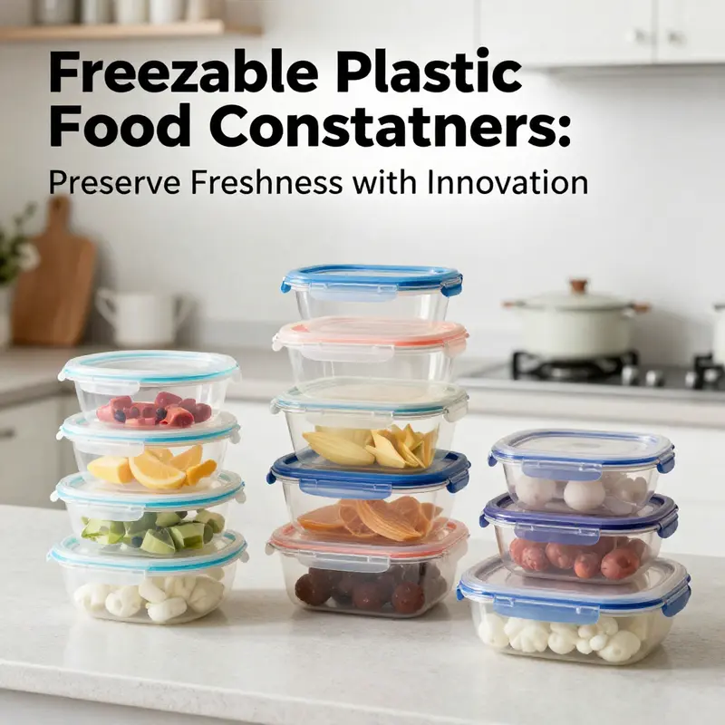 A showcase of innovative freezable plastic food containers designed for efficiency and preservation.