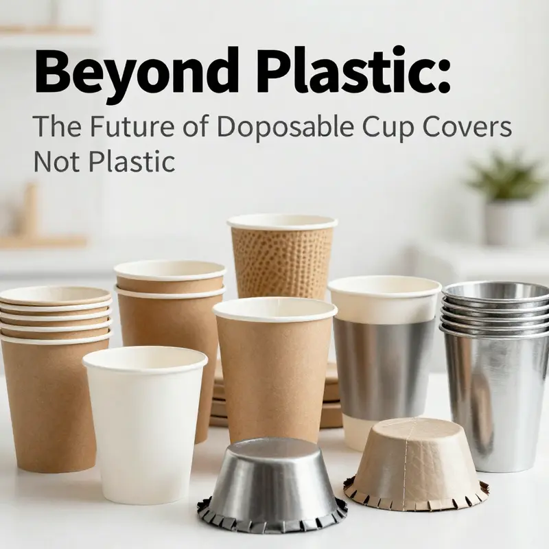 A display of innovative, eco-friendly cup covers illustrating the diversity in materials available.