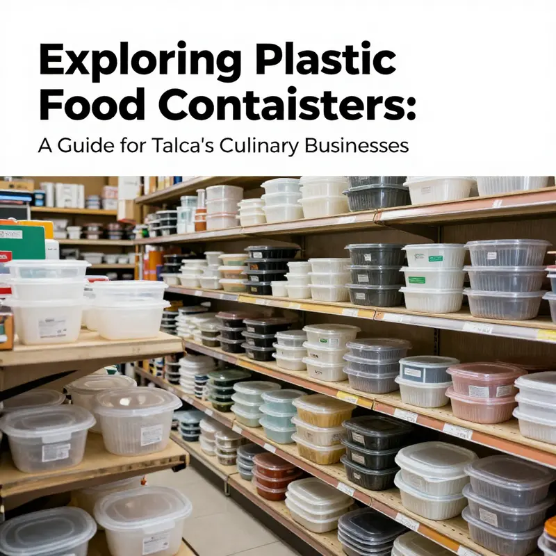 The vibrant market in Talca showcases a variety of plastic food containers for diverse culinary needs.