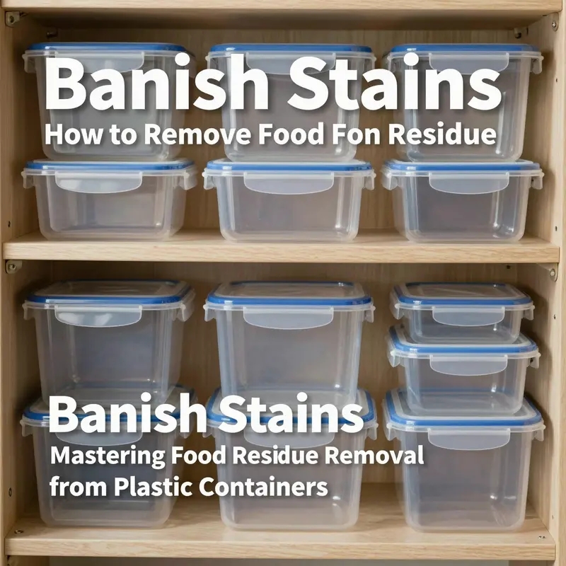 Demonstrating effective techniques for removing food residue from plastic containers in a busy kitchen.
