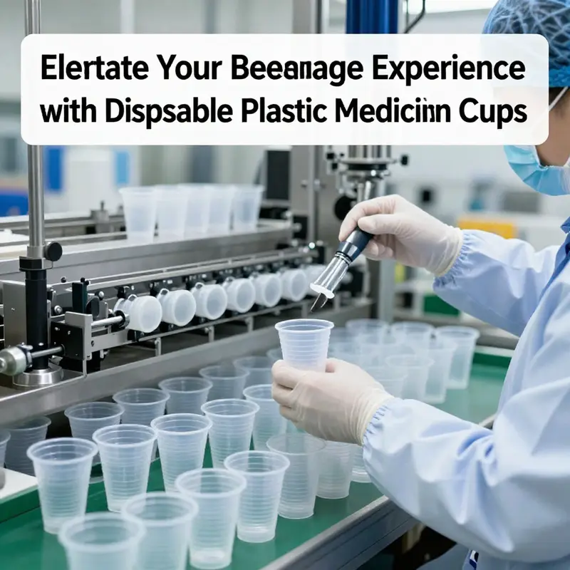 A healthcare worker accurately measures medication using disposable plastic medicine cups, showcasing their importance in healthcare.