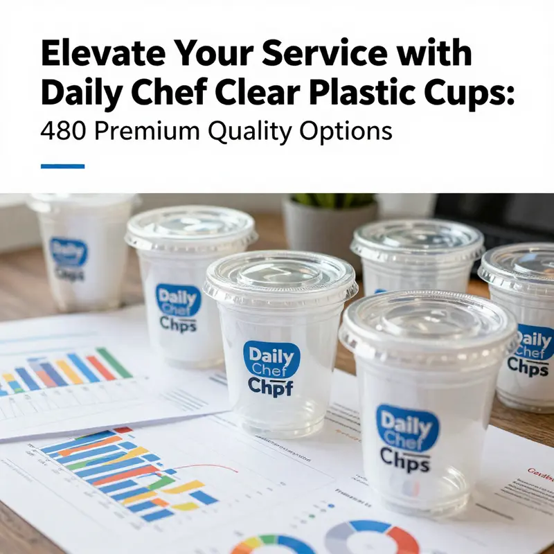 Daily Chef Clear Plastic Cups highlight their shatter-resistant design, perfect for vibrant events.
