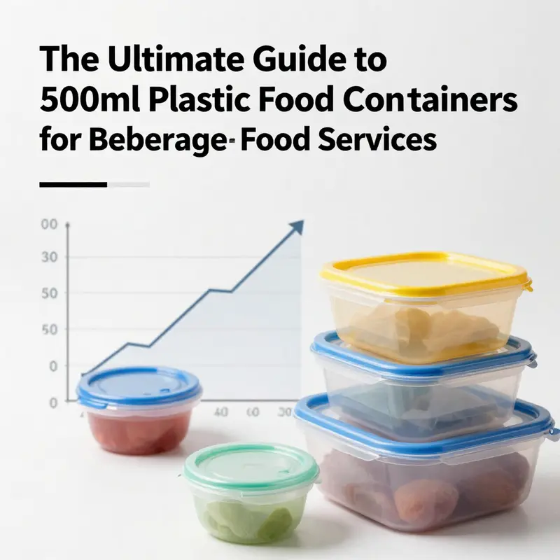 Different materials like polypropylene and PET used in 500ml plastic food containers.