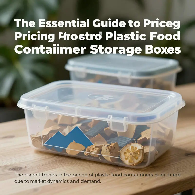 An infographic illustrating the pricing structure of plastic food container storage boxes.