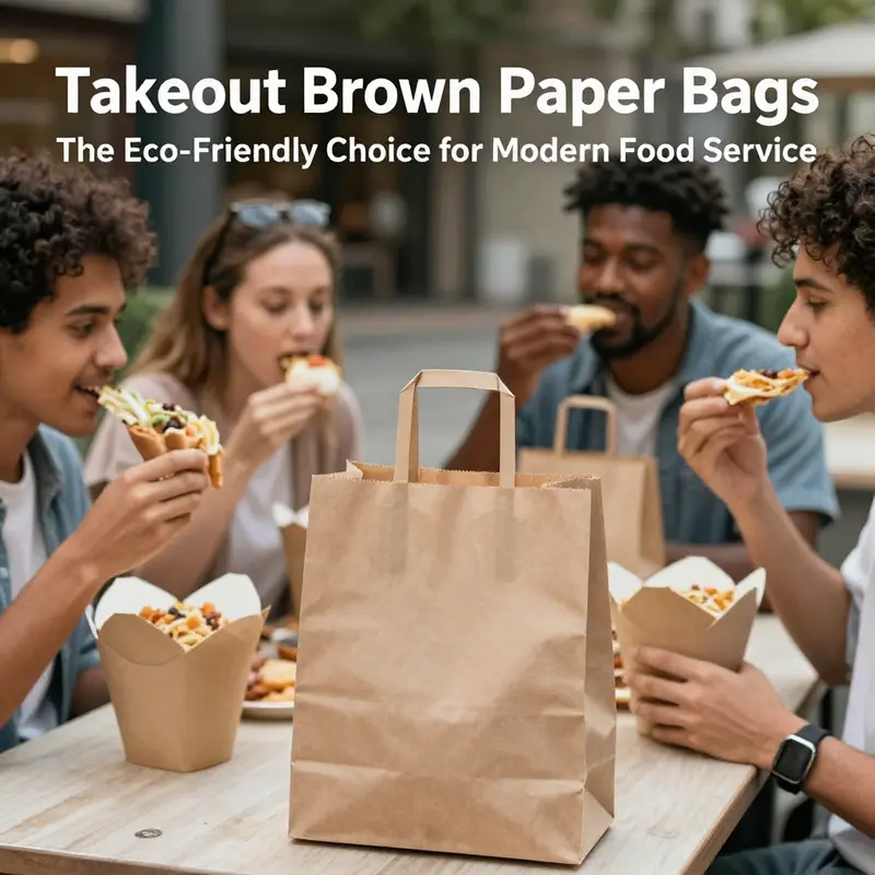 Brown paper bags represent a sustainable choice in food service packaging.