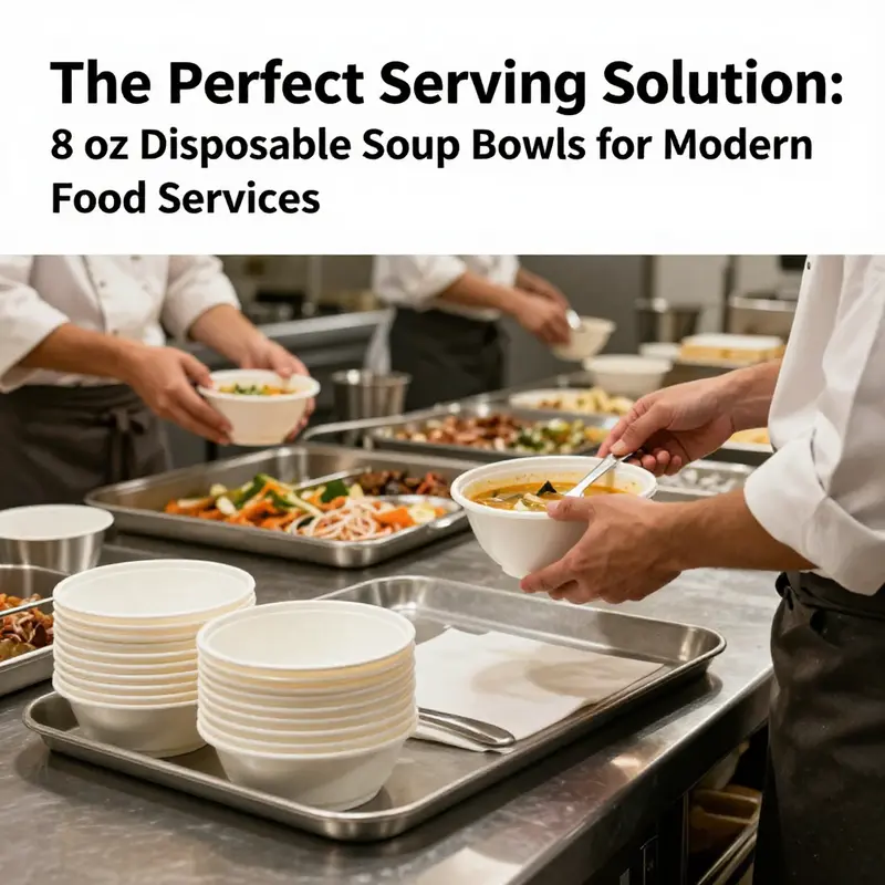 Chefs using 8 oz disposable soup bowls in a busy restaurant, highlighting consumer preferences for convenience.