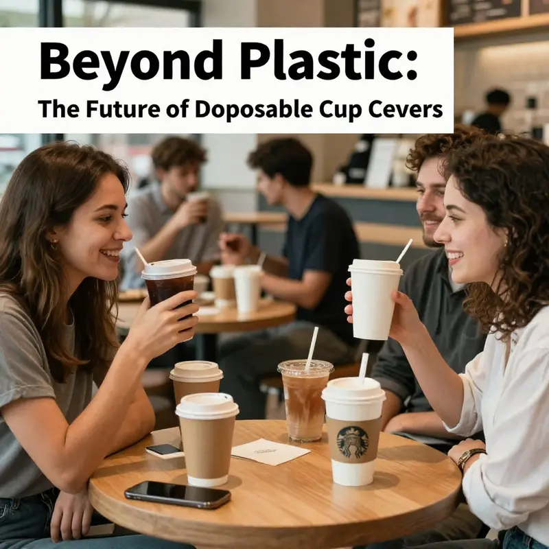 A display of innovative, eco-friendly cup covers illustrating the diversity in materials available.