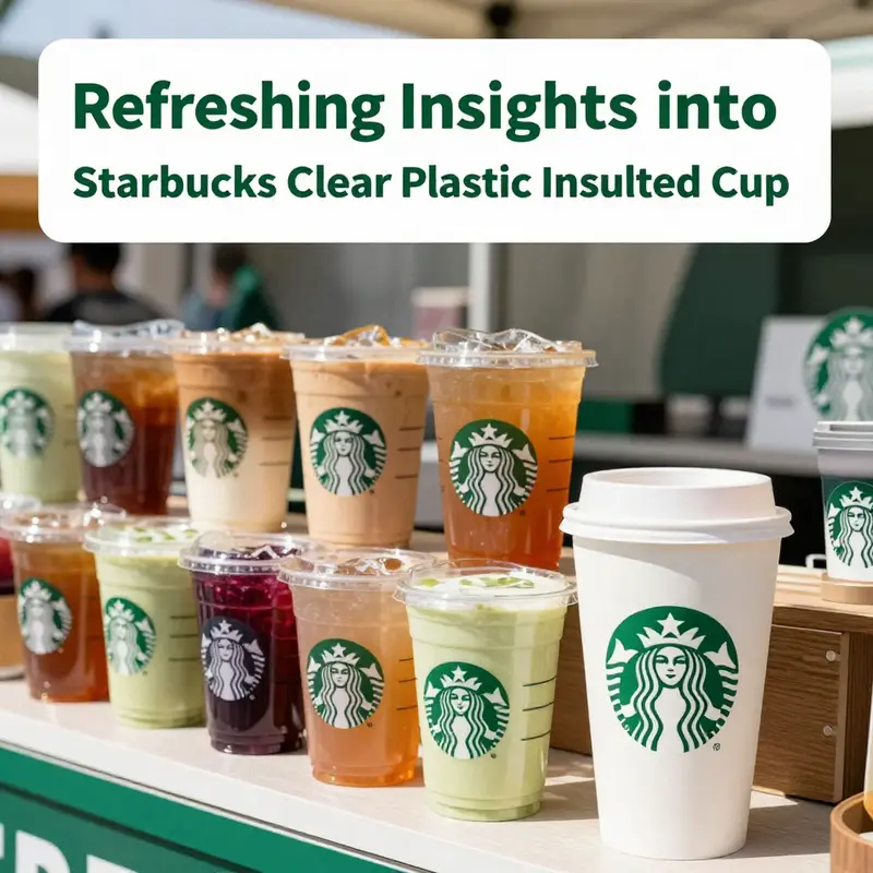 Detailed view of the Starbucks Clear Plastic Insulated Cup revealing its double-wall design and vibrant beverage.