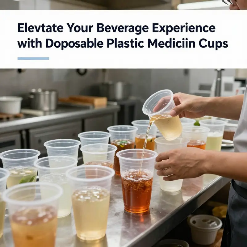 A healthcare worker accurately measures medication using disposable plastic medicine cups, showcasing their importance in healthcare.