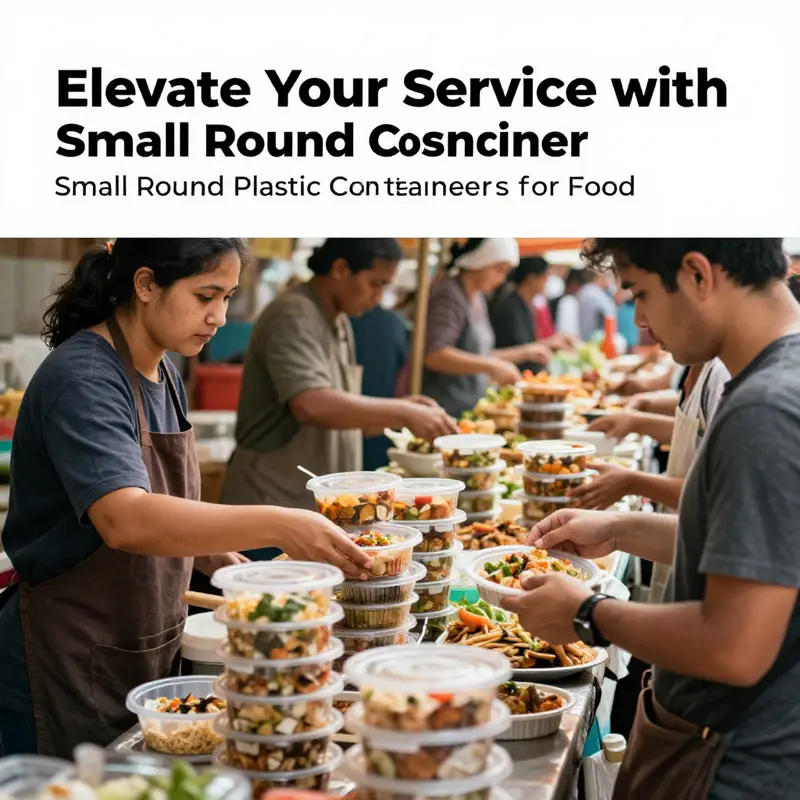 Diverse small round plastic food containers ready for various culinary applications.