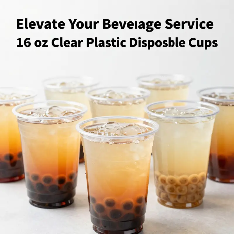 The clarity and safety of 16 oz clear plastic cups filled with vibrant beverages emphasize their quality.
