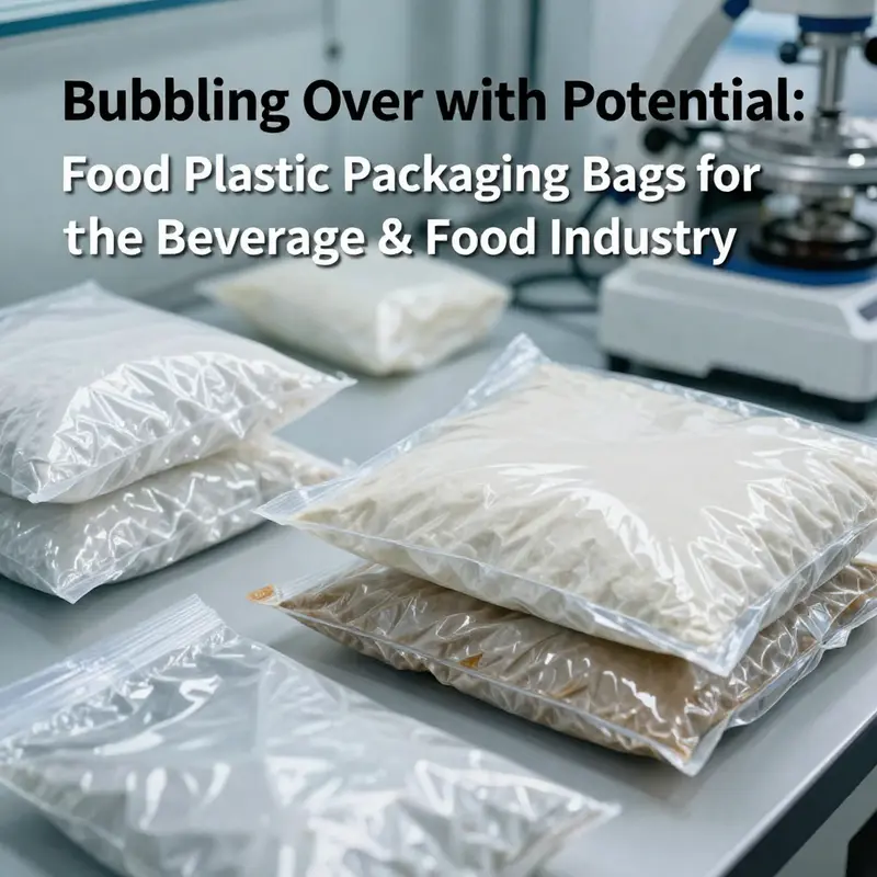 A variety of food plastic packaging bags used across different applications in the food industry.