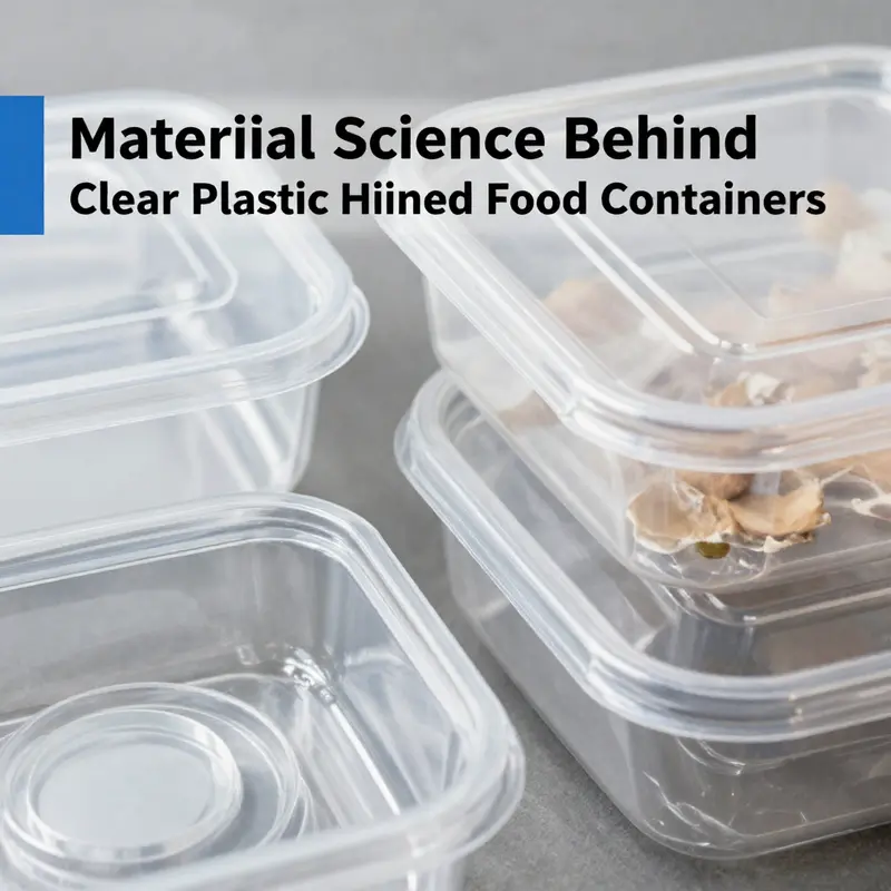 Various clear plastic hinged food containers in a market setting, reflecting their appeal and diversity.