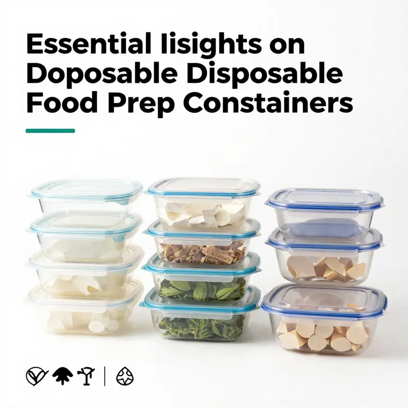 Diverse materials used in disposable food prep containers emphasizing safety and sustainability.