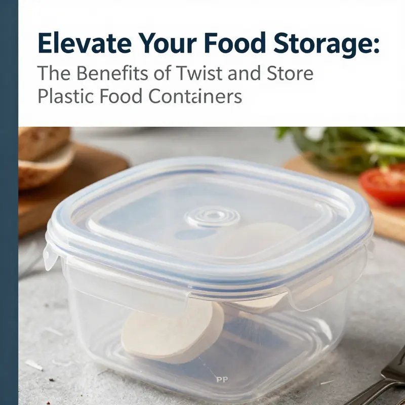 Twist and store plastic food containers highlighted in a sustainable environment, showcasing freshness and eco-friendliness.