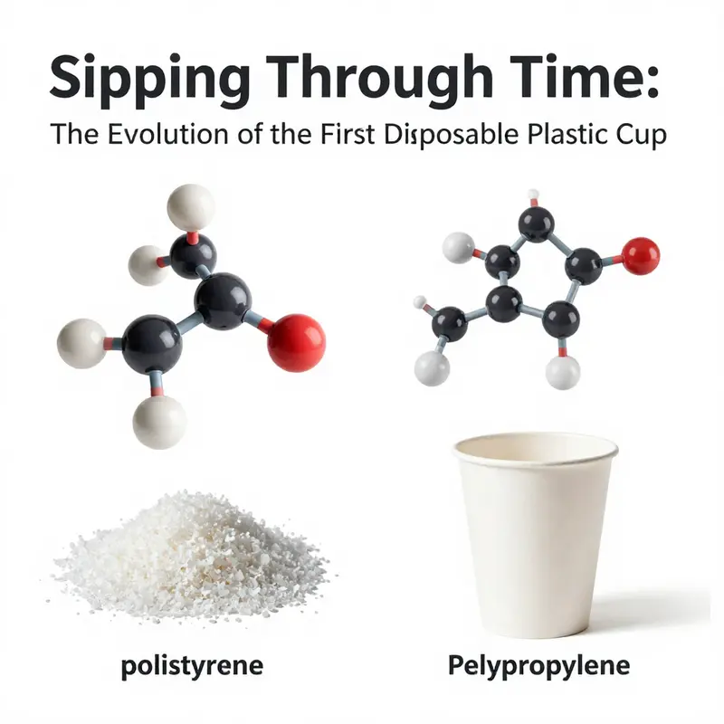A visual timeline of disposable cup innovations, from the 1960s to the modern era.