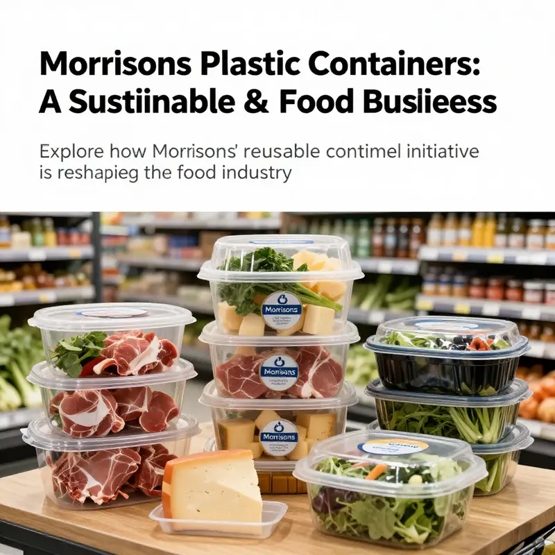 A variety of Morrisons' refillable plastic containers filled with food in a grocery store.
