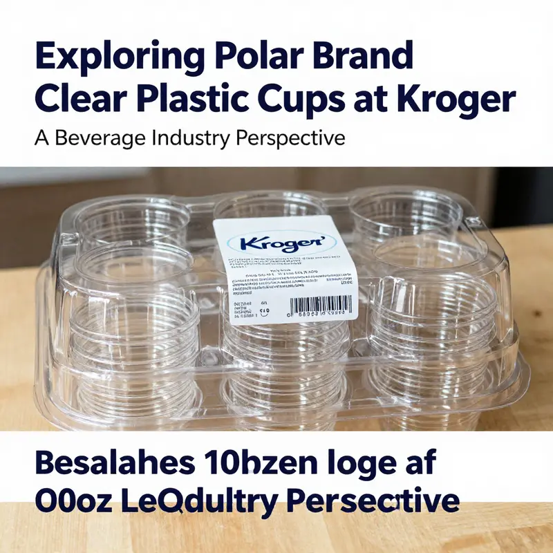 A variety of 10oz clear plastic cups available at Kroger for beverage services.